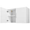 VEVOR Laundry Room Wall Cabinet, 2-Tier Wall Mounted Hanging Cabinet with 2 Doors, Cupboard Organizer with Adjustable Shelf, for Bathroom, Kitchen, Garage, Laundry, 16 x 36 x 24 in (D x W x H), White