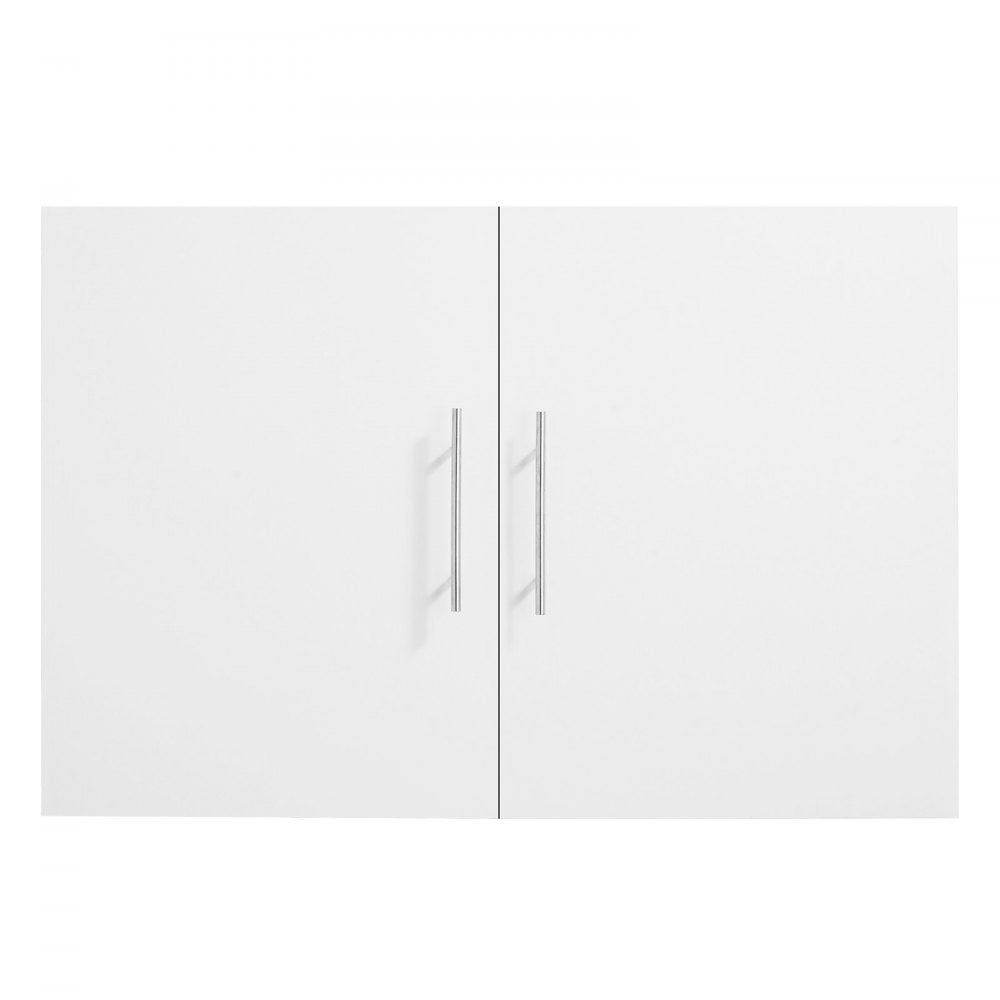 VEVOR Laundry Room Wall Cabinet, 2-Tier Wall Mounted Hanging Cabinet with 2 Doors, Cupboard Organizer with Adjustable Shelf, for Bathroom, Kitchen, Garage, Laundry, 16 x 36 x 24 in (D x W x H), White