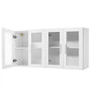 VEVOR Laundry Room Wall Cabinet, 2-Tier Wall Mounted Cabinet with 4 Doors, Cupboard Organizer with Adjustable Shelf, for Kitchen, Garage, Laundry, Set of 2, Each 12 x 24 x 24 in (D x W x H), White