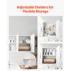 VEVOR Laundry Room Wall Cabinet, 2-Tier Wall Mounted Hanging Cabinet with 3 Doors, Cupboard Organizer with Adjustable Shelf, for Kitchen, Garage, Laundry, 12.44 x 54 x 20.31 in (D x W x H), White