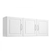 VEVOR Laundry Room Wall Cabinet, 2-Tier Wall Mounted Hanging Cabinet with 3 Doors, Cupboard Organizer with Adjustable Shelf, for Kitchen, Garage, Laundry, 12.44 x 54 x 20.31 in (D x W x H), White