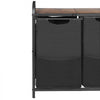VEVOR 2 Section Laundry Sorter, Large Laundry Hamper with Metal Frame and Wooden Tabletop, Freestanding Storage Organizer Baskets with Pull-Out 600D Oxford Cloth Bags for Dirty Clothes, Bathroom
