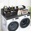 VEVOR 2 Drawers Washer Dryer Countertop with 2-Tier Shelf, 54" x 27" Wooden Washer and Dryer Countertop with Non-Slip Pads, Water-Resistant Laundry Topper for Laundry Room Organization, Black