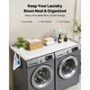 VEVOR Washer Dryer Countertop, 54 x 27.5 in Wooden Washer and Dryer Topper with Edge & 2 Hooks, Water-Resistant Laundry Machine Topper for Laundry Closet Pantry Counter Organization and Storage, White
