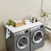VEVOR Washer Dryer Countertop, 54 x 27.5 in Wooden Washer and Dryer Topper with Edge & 2 Hooks, Water-Resistant Laundry Machine Topper for Laundry Closet Pantry Counter Organization and Storage, White
