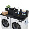 VEVOR Washer Dryer Countertop with Shelf, 54 x 27.5 in Wooden Washer and Dryer Topper with 2 Drawers & 2 Hooks, Laundry Machine Topper for Laundry Closet Pantry Counter Organization and Storage, Black