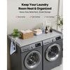 VEVOR Washer Dryer Countertop, 54 x 27.5 in Wooden Washer and Dryer Topper with Edge & 2 Hooks, Water-Resistant Laundry Machine Topper for Laundry Closet Pantry Counter Organization and Storage, Gray