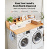 VEVOR Washer Dryer Countertop with Shelf, 54 x 27.5 in Wooden Washer and Dryer Topper with 2 Drawers & 2 Hooks, Laundry Machine Topper for Laundry Closet Pantry Counter Organization and Storage, Burlywood