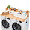 VEVOR Washer Dryer Countertop with Shelf, 54 x 27.5 in Wooden Washer and Dryer Topper with 2 Drawers & 2 Hooks, Laundry Machine Topper for Laundry Closet Pantry Counter Organization and Storage, Burlywood