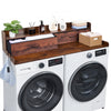 VEVOR Washer Dryer Countertop with Shelf, 54 x 27.5 in Wooden Washer and Dryer Topper with 2 Drawers & 2 Hooks, Laundry Machine Topper for Laundry Closet Pantry Counter Organization and Storage, Brown