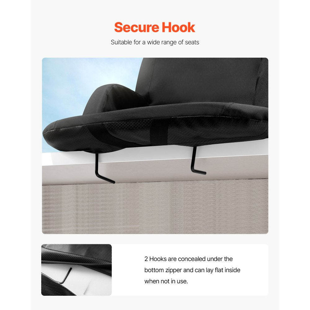 VEVOR Stadium Seat with Back Support, Wide Bleacher Seat Back, Folding Padded Cushion Stadium Chair, Portable Reclining Chair with Hook Pocket Cupholder, Ideal for Sport Event Beach Camping Concert