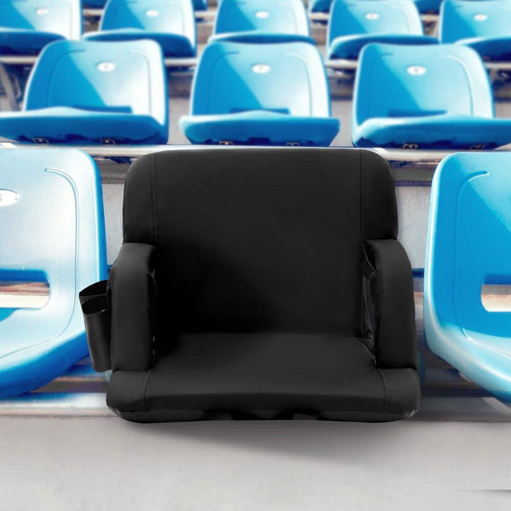 VEVOR Stadium Seat with Back Support, Wide Bleacher Seat Back, Folding Padded Cushion Stadium Chair, Portable Reclining Chair with Hook Pocket Cupholder, Ideal for Sport Event Beach Camping Concert