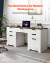 VEVOR Executive Desk farmhouse office table with charging station walnut - image 2