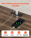 VEVOR Executive Desk farmhouse office table with charging station walnut - image 5