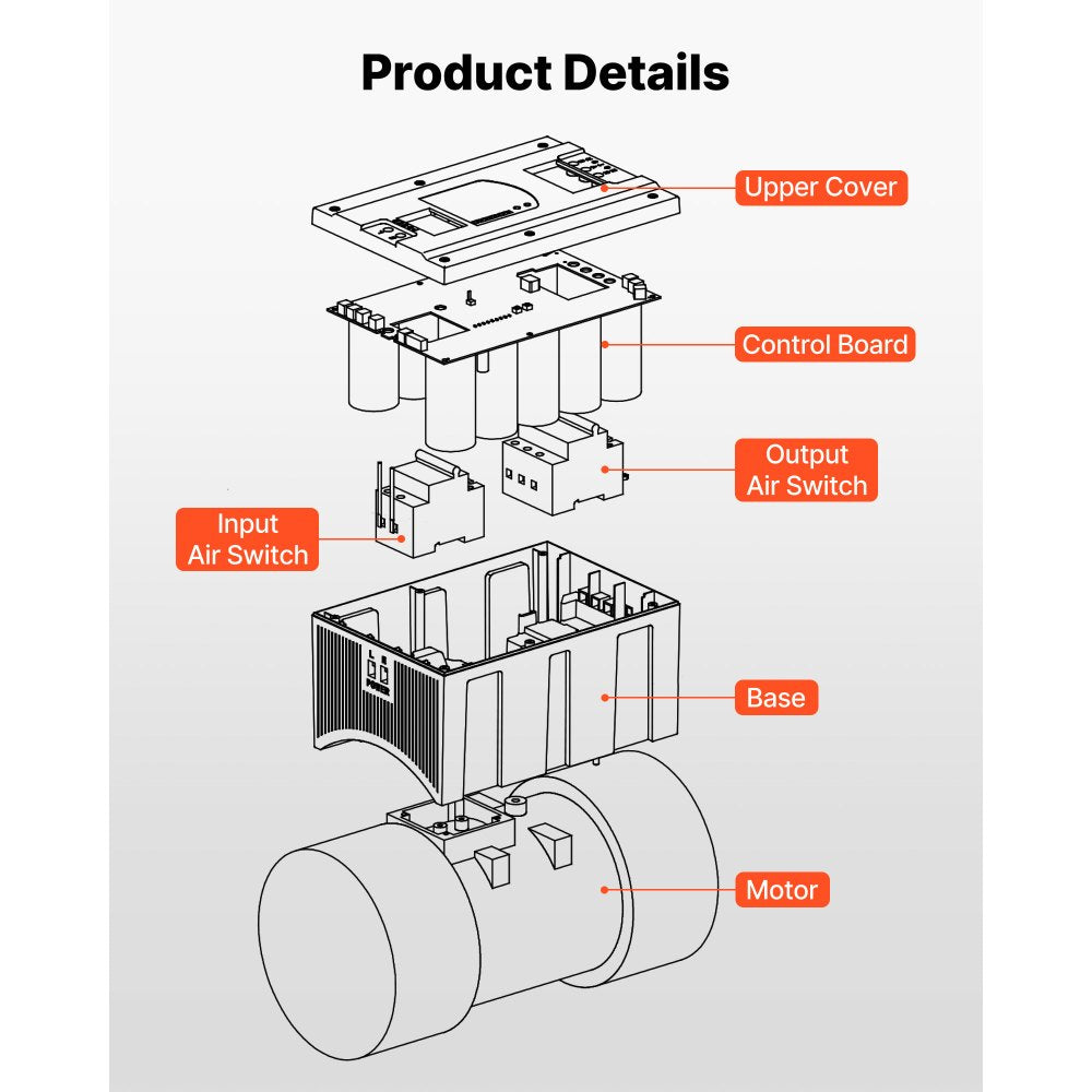 VEVOR Single Phase to 3-Phase Rotary Converter, 5HP 14A 208-240V Input/Output Rotary Phase Converter - Expandable to Higher Horsepower for Heavy-Load Equipment