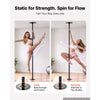 VEVOR Professional Dance Pole, Portable Dancing Poles, 83-110 in, Black, Removable Exercise Dancing Poles for Fitness, Adjustable Height, 45 mm Heavy-Duty Steel, Spinning & Static, 440 lb Capacity