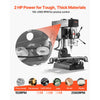 VEVOR 15.875-Inch Mill Drill Machine, 2 HP, Benchtop Milling Drill Press, 150-2560 RPM Adjustable Speed, with Rotating Vise, Laser and Work Light, Milling Drilling Machine, for Woodworking Light Metal