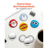 VEVOR Button Maker Supplies 50 Sets 0.98 in / 25 mm Refrigerator Magnets, Button Parts with Magnetic Backs, Metal Shells, Clear Mylar Films, and Blank Circle Papers, for Home DIY and Kitchen Decor