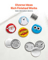 VEVOR Button Maker Supplies 200 Sets 0.98 in / 25 mm Pin Back Button Parts, with Metal Backs, Metal Shells, Clear Mylar Films, and Blank Circle Papers, for Home DIY, School Events, and Custom Studio