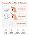 VEVOR Button Maker Supplies 200 Sets 0.98 in / 25 mm Pin Back Button Parts, with Metal Backs, Metal Shells, Clear Mylar Films, and Blank Circle Papers, for Home DIY, School Events, and Custom Studio