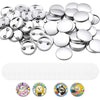 VEVOR Button Maker Supplies 200 Sets 0.98 in / 25 mm Pin Back Button Parts, with Metal Backs, Metal Shells, Clear Mylar Films, and Blank Circle Papers, for Home DIY, School Events, and Custom Studio