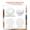 VEVOR Button Maker Supplies 50 Sets 1.26 in / 32 mm Refrigerator Magnets, Button Parts with Magnetic Backs, Metal Shells, Clear Mylar Films, and Blank Circle Papers, for Home DIY and Kitchen Decor