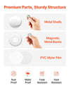 VEVOR Button Maker Supplies 50 Sets 1.26 in / 32 mm Refrigerator Magnets, Button Parts with Magnetic Backs, Metal Shells, Clear Mylar Films, and Blank Circle Papers, for Home DIY and Kitchen Decor