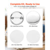 VEVOR Button Maker Supplies 200 Sets 1.26 in / 32 mm Pin Back Button Parts, with Metal Backs, Metal Shells, Clear Mylar Films, and Blank Circle Papers, for Home DIY, School Events, and Custom Studio