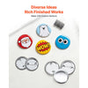VEVOR Button Maker Supplies 200 Sets 1.26 in / 32 mm Pin Back Button Parts, with Metal Backs, Metal Shells, Clear Mylar Films, and Blank Circle Papers, for Home DIY, School Events, and Custom Studio