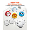 VEVOR Button Maker Supplies 50 Sets 2.28 in / 58 mm Refrigerator Magnets, Bottle Openers, and Keychains Button Parts with Backs, Shells, Clear Mylar Films, and Blank Circle Papers, for Home DIY