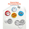 VEVOR Button Maker Supplies 200 Sets 2.28 in / 58 mm Pin Back Button Parts, with Metal Backs, Metal Shells, Clear Mylar Films, and Blank Circle Papers, for Home DIY, School Events, and Custom Studio