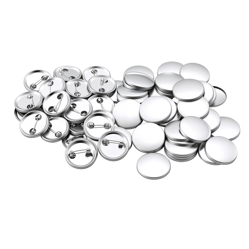 VEVOR Button Maker Supplies 200 Sets 2.28 in / 58 mm Pin Back Button Parts, with Metal Backs, Metal Shells, Clear Mylar Films, and Blank Circle Papers, for Home DIY, School Events, and Custom Studio