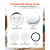 VEVOR Button Maker Supplies 100 Sets 2.95 in / 75 mm Pin Back Button Parts, with Metal Backs, Metal Shells, Clear Mylar Films, and Blank Circle Papers, for Home DIY, School Events, and Custom Studio