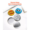 VEVOR Button Maker Supplies 50 Sets 2.95 in / 75 mm Magnet Button Parts, with Magnetic and Bottle Opener Backs, Metal Shells, Clear Mylar Films, and Blank Circle Papers, for Home DIY, Kitchen Decor