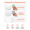 VEVOR Button Maker Supplies 50 Sets 2.95 in / 75 mm Magnet Button Parts, with Magnetic and Bottle Opener Backs, Metal Shells, Clear Mylar Films, and Blank Circle Papers, for Home DIY, Kitchen Decor