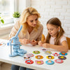 VEVOR Button Maker Supplies 50 Sets 2.95 in / 75 mm Magnet Button Parts, with Magnetic and Bottle Opener Backs, Metal Shells, Clear Mylar Films, and Blank Circle Papers, for Home DIY, Kitchen Decor