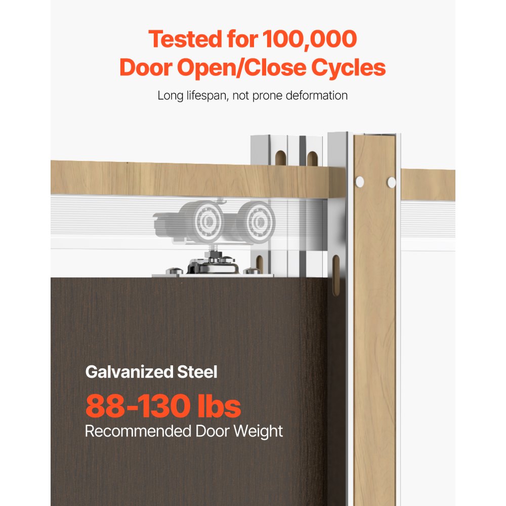 VEVOR Pocket Door Frame Kit, for 24-30 in Wide 80 in High Door, Pocket Door Kit with Two-Way Soft Close Mechanism, Slide Smoothly Quietly, Easy to Install, Wood and Galvanized Steel, for Living Room