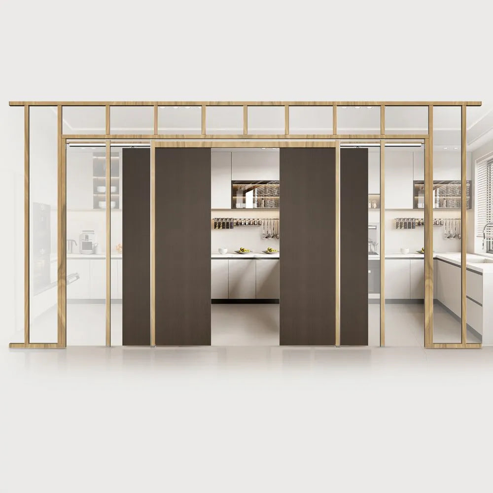 VEVOR Pocket Door Frame Kit, for 48-72 in Wide 80 in High Door, Pocket Door Kit with Two-Way Soft Close Mechanism, Slide Smoothly Quietly, Easy to Install, Wood and Galvanized Steel, for Living Room