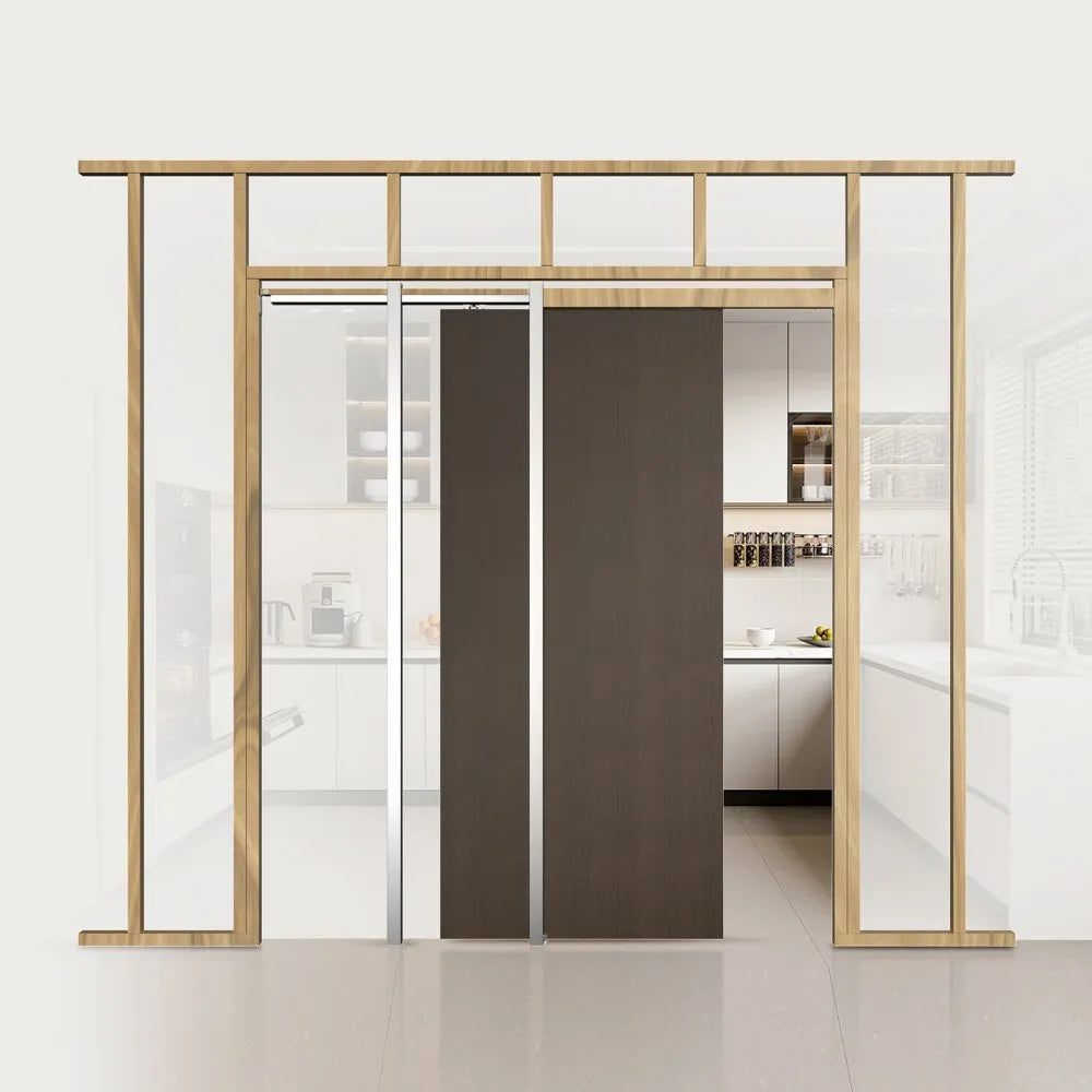 VEVOR Pocket Door Frame Kit, for 24-30 in Wide 80 in High Door, Pocket Door Kit with Two-Way Soft Close Mechanism, Slide Smoothly Quietly, Easy to Install, Premium Galvanized Steel, for Living Room