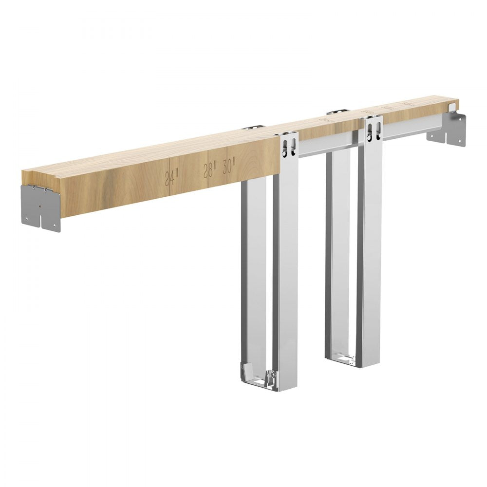VEVOR Pocket Door Frame Kit, for 24-30 in Wide 80 in High Door, Pocket Door Kit with Two-Way Soft Close Mechanism, Slide Smoothly Quietly, Easy to Install, Premium Galvanized Steel, for Living Room