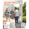 VEVOR Dog Door for Sliding Glass Door, 75 7/8" to 80 11/16" Adjustable Height, Aluminum Alloy Frame with Flap, Lock Design, for Large-Sized Dogs, 180° Swing-Open Sliding Glass Pet Doors for Renters