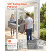 VEVOR Dog Door for Sliding Glass Door, 75 7/8" to 80 11/16" Adjustable Height, Aluminum Alloy Frame with Flap, Lock Design, for Medium-Sized Dogs, 180° Swing-Open Sliding Glass Pet Doors for Renters