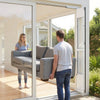 VEVOR Dog Door for Sliding Glass Door, 75 7/8" to 80 11/16" Adjustable Height, Aluminum Alloy Frame with Flap, Lock Design, for Medium-Sized Dogs, 180° Swing-Open Sliding Glass Pet Doors for Renters