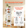 VEVOR 7 Tier Rotating Shoe Rack Tower with Adjustable Shelves, Movable 360° Spinning Carousel Display with Wheels, Lazy Susan Organizer Closet for Bedroom, Living Room, Entryway, Closet, White