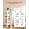 VEVOR 5 Tiers Rotating Shoe Rack Tower, 360° Spinning Shoe Rack, Revolving Storage Round Carousel Display, Freestanding Lazy Susan Organizer Display for Bedroom, Living Room, Entryway, Closet, White