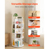 VEVOR 5 Tiers Rotating Shoe Rack Tower, 360° Spinning Shoe Rack, Revolving Storage Round Carousel Display, Freestanding Lazy Susan Organizer Display for Bedroom, Living Room, Entryway, Closet, White