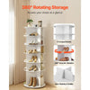 VEVOR 6 Tiers Rotating Shoe Rack Tower, 360° Spinning Shoe Rack, Revolving Storage Round Carousel Display, Freestanding Lazy Susan Organizer Display for Bedroom, Living Room, Entryway, Closet, White