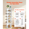 VEVOR 6 Tiers Rotating Shoe Rack Tower, 360° Spinning Shoe Rack, Revolving Storage Round Carousel Display, Freestanding Lazy Susan Organizer Display for Bedroom, Living Room, Entryway, Closet, White