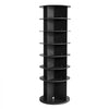VEVOR 7 Tiers Rotating Shoe Rack Tower, 360° Spinning Shoe Rack, Revolving Storage Round Carousel Display, Freestanding Lazy Susan Organizer Display for Bedroom, Living Room, Entryway, Closet, Black
