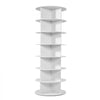 VEVOR 7 Tiers Rotating Shoe Rack Tower, 360° Spinning Shoe Rack, Revolving Storage Round Carousel Display, Freestanding Lazy Susan Organizer Display for Bedroom, Living Room, Entryway, Closet, White